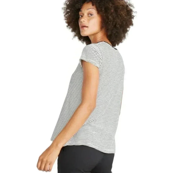 Marine Layer Swing Crew in Black and White Stripe - Picture 3 of 7